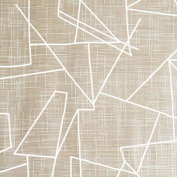 Moderne abstracte lijn kunst op linnen stof van Thea