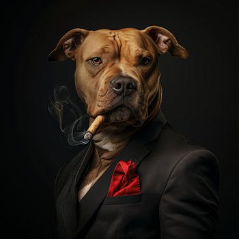 Chien avec cigare