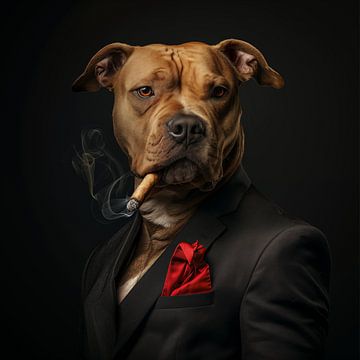 Hond met sigaar van TheXclusive Art