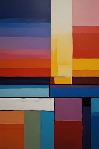 Abstracte symfonie van gekleurde vlakken
