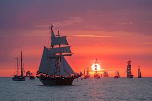 Segelschiffe auf der Hanse Sail in Rostock