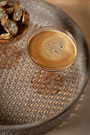 Coffee with cantuccini, Italian, crunchy almond biscuits from Tuscany by Paulien Hofstede