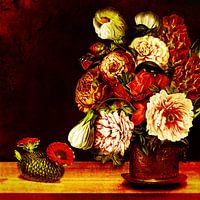 Flower still life with cactus