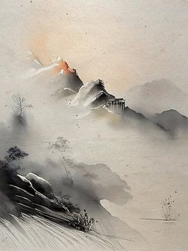 Misty Japanese mountain landscape (1) by Studio Pieternel