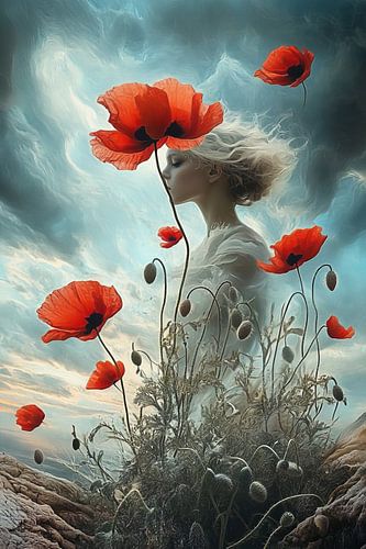 klaproos fantasie waterverf