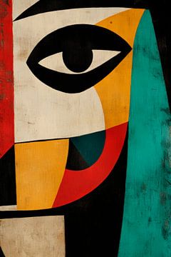 Mascarade colorée de l'âmeUn visage moderne en couleurs vives sur Poster Art Shop