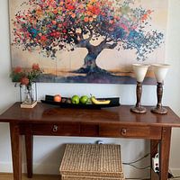 Klantfoto: Kleurrijk Boom Schilderij | Eternal Spring Magic van Blikvanger Schilderijen, op canvas