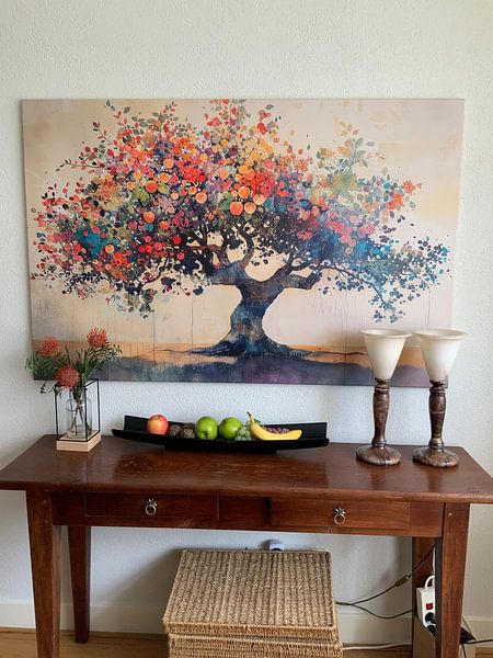 Customer photo: Colourful Tree Painting | Eternal Spring Magic by Eye catching paintings, on canvas