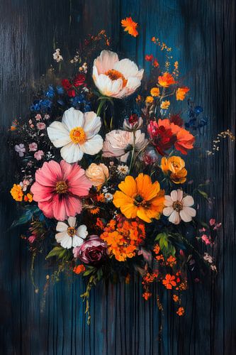 Vurig Bloemenensemble Kracht en Kleurrijke Harmonie