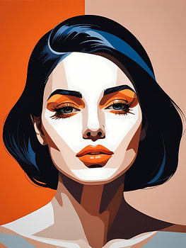 Pop Art Frau Porträt Abstrakte Geometrische Kunst