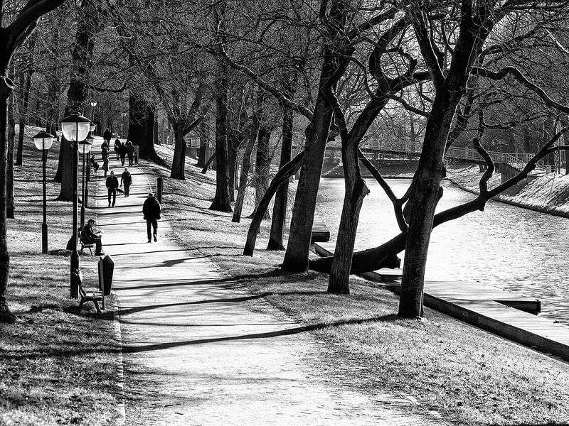 Wandelen in het Zocherpark in Utrecht (landscape) van André Blom Fotografie Utrecht