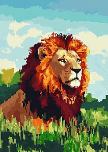 Leeuw - Pixel kunst