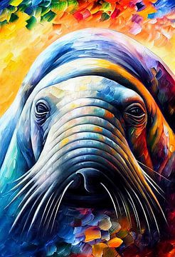 Colorful portrait of a Sea Elephant by Whale & Sons