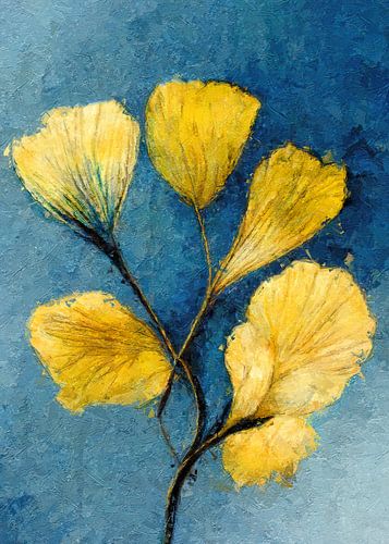 Ginko Biloba digitaal olieverfschilderij #ginko
