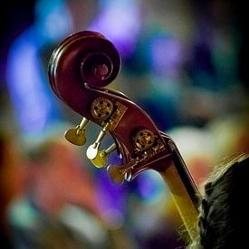 Cello Hals Farbeffekt Abend Fotografie von Tjeerd Knier