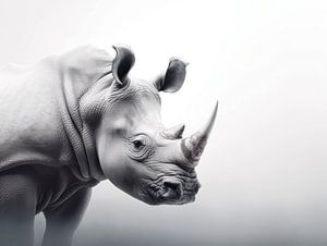 Stärke in der Einfachheit: schwarz-weiße Nashörner Fine Art