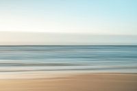 Abstract long exposure pastel zonsondergang marineblauw beige Italië art print - natuur fotografie
