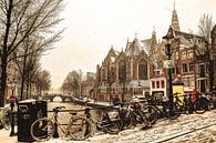 Amsterdamer Stadtzentrum im Winter von Hendrik-Jan Kornelis Miniaturansicht