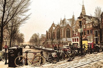 Binnenstad van Amsterdam in de Winter