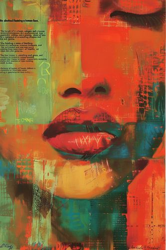 Abstrakte Lippenkunst in Farben