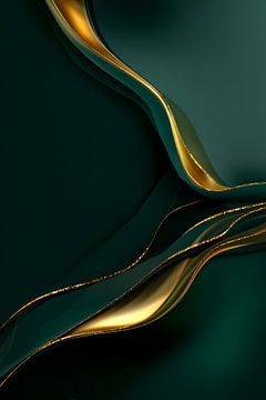 Abstrakt in Smaragdgold Glatter Luxus-Kontrast von Eva Lee