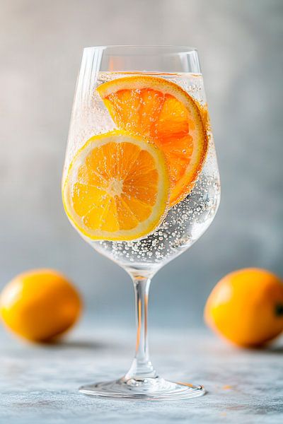 Refreshing lemon drink in a glass by Poster Art Shop
