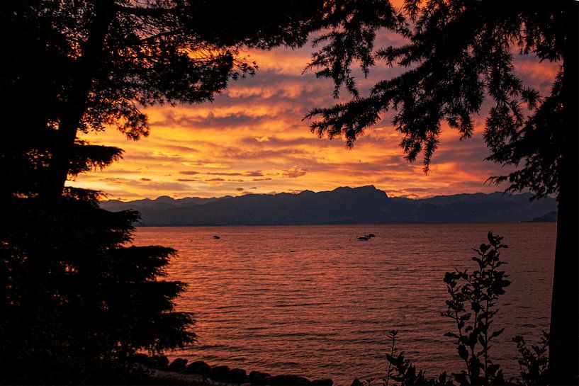 Coucher de soleil au lac de Garde par Erik Spijkerman