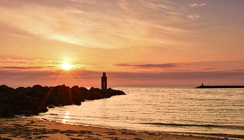 Zonsondergang Noordzee strand Ouddorp