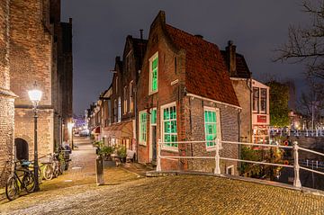 Avond in Delft; Kerkstraat