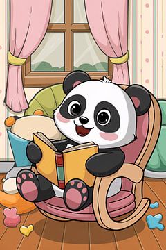 Panda leest in kinderkamer van Art & Soul Creations