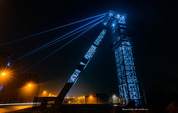 La mine Fürst Leopold de nuit et par temps de brouillard