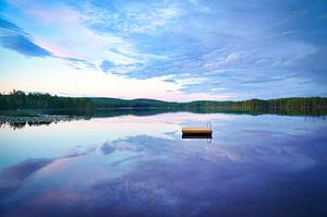 Schwimminsel in einem schwedischen See