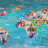 World Art Map Bleu von Atelier Paint-Ing