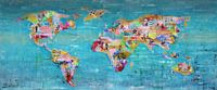 World Art Map Blue van Atelier Paint-Ing thumbnail