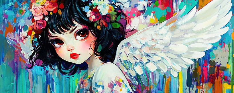 Woman and Wings | Girl with Wings by Eye catching paintings