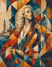 A painting of Antonio Vivaldi, Italian composer and violinist. by Johannes