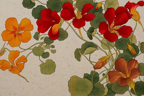 Japanse vintage Oost-Indische Kers van Kamisaka Sekka