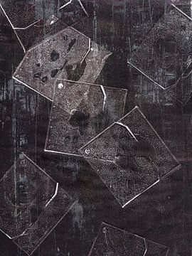 Moderne abstracte geometrische minimalistische kunst in roestbruin en taupe. van Dina Dankers