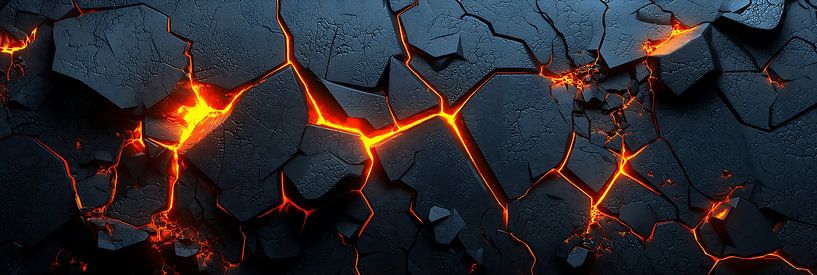 Glühende Lava in Rissen von Jonas Weinitschke