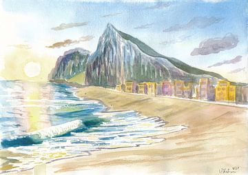 Gibraltar-Strand mit Felsen und englischer Seelandschaft Vibes von Markus Bleichner