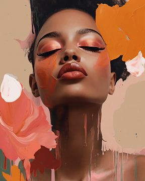 Super colourful abstract portrait by Carla Van Iersel