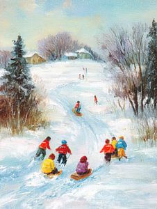 Winterspaß auf dem Schlitten