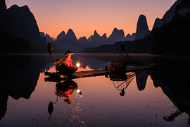 Fisherman on the Li River by Yves Dohmen