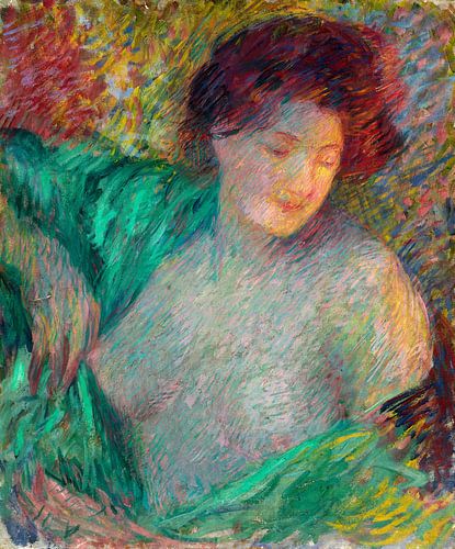 Hoofd van een Jong Meisje tegenover haar linkerhand, Carl Newman...