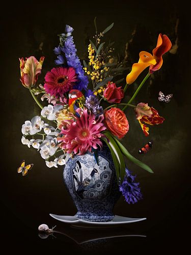 Tableau floral Royal Freedom sur Flower artist Sander van Laar