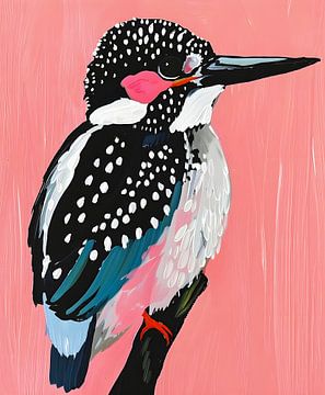 Colourful Kingfisher Portrait by But First Framing