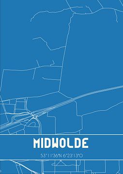 Blauwdruk | Landkaart | Midwolde (Groningen) van Rezona