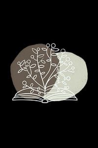 Buch mit Blumen Illustration