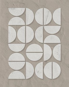 Abstracte 3D collage - Bauhaus stijl van Studio Pieternel