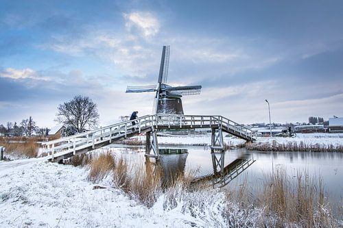 Winter in der Mühle Hensbroek von peterheinspictures